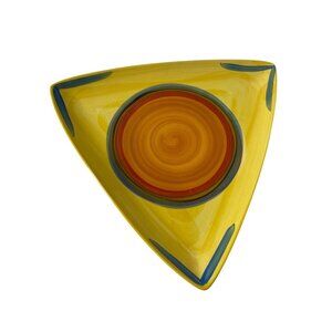 Gail Pittman Creation Yellow Triangle Dinner Plate Discontinued